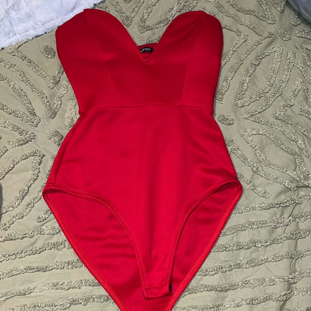 Boohoo red bodysuit